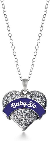 Inspired Silver - Silver Pave Heart Charm 18 Inch Necklace with Cubic Zirconia Jewelry in Saudi Arabia