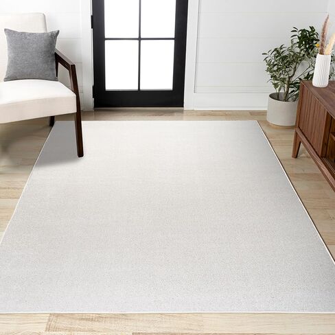 JONATHAN Y Haze Solid Low-Pile Cream Indoor Area Rug 8x10, Coastal,Bohemian,Minimalist,Classic, Easy-Cleaning for Living Room,Bedroom,Kitchen,Pet Friendly,Non-Shedding (SEU100T-8) in Saudi Arabia