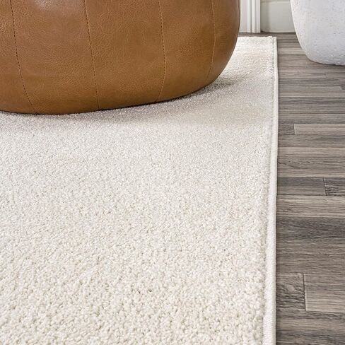 JONATHAN Y Haze Solid Low-Pile Cream Indoor Area Rug 8x10, Coastal,Bohemian,Minimalist,Classic, Easy-Cleaning for Living Room,Bedroom,Kitchen,Pet Friendly,Non-Shedding (SEU100T-8) in Saudi Arabia