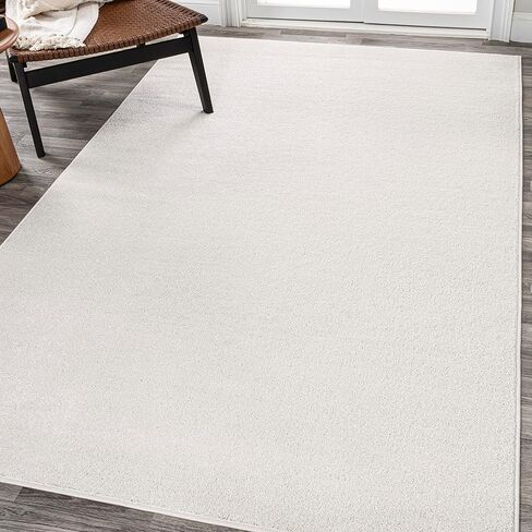 JONATHAN Y Haze Solid Low-Pile Cream Indoor Area Rug 8x10, Coastal,Bohemian,Minimalist,Classic, Easy-Cleaning for Living Room,Bedroom,Kitchen,Pet Friendly,Non-Shedding (SEU100T-8) in Saudi Arabia