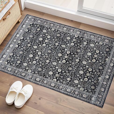 2x3 Rug,Boho Vintage Oriental Washable Rugs,Collapsible Area Rug for Bedroom, Entryway, Kitchen, Bathroom in Saudi Arabia