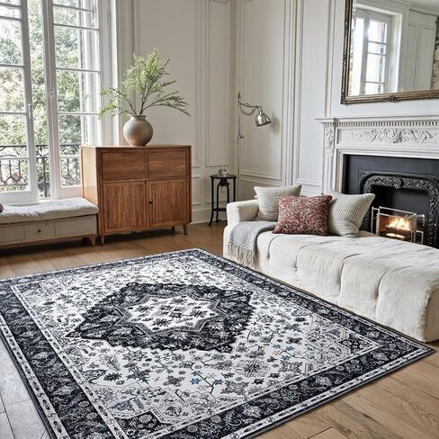 2x3 Rug,Boho Vintage Oriental Washable Rugs,Collapsible Area Rug for Bedroom, Entryway, Kitchen, Bathroom in Saudi Arabia
