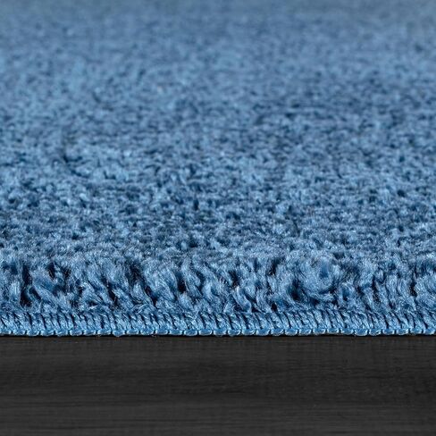 سجادة منطقة مقاس 3×5، سجادة داخلية زرقاء قابلة للغسل، صلبة وغير قابلة للانزلاق، سهلة التنظيف وغير قابلة للتساقط في الداخل لغرفة المعيشة وغرفة النوم والمطبخ وغرفة الطعام أو الردهة (3 × 5 أزرق) in Kuwait