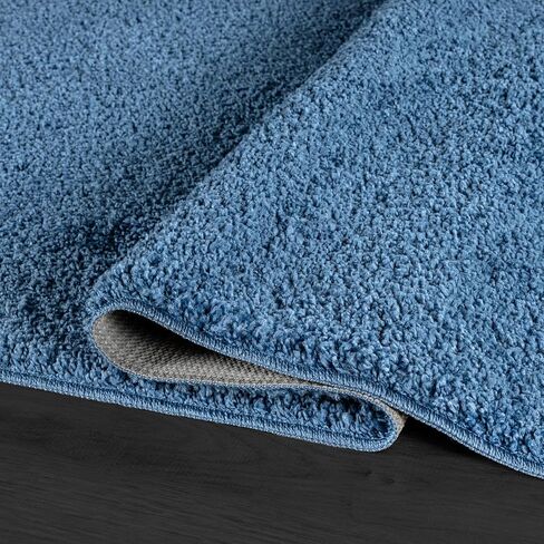 سجادة منطقة مقاس 3×5، سجادة داخلية زرقاء قابلة للغسل، صلبة وغير قابلة للانزلاق، سهلة التنظيف وغير قابلة للتساقط في الداخل لغرفة المعيشة وغرفة النوم والمطبخ وغرفة الطعام أو الردهة (3 × 5 أزرق) in Kuwait