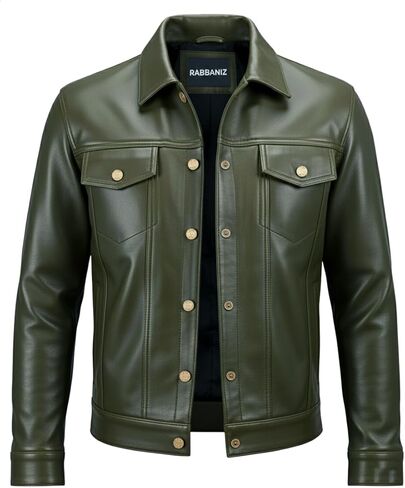 Premium Vintage Genuine Leather Jacket Men - Real Lambskin Men's Trucker Leather Jackets in Kuwait