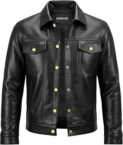 Premium Vintage Genuine Leather Jacket Men - Real Lambskin Men's Trucker Leather Jackets in Saudi Arabia