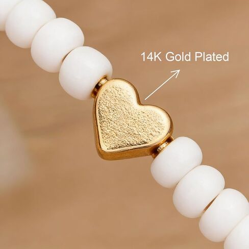 Bohemian Heart Beaded Bracelets for Women 4 Pack Multi Layer Stretch Bracelet Set Stackable Layered Adjustable Friendship Bracelets in Saudi Arabia