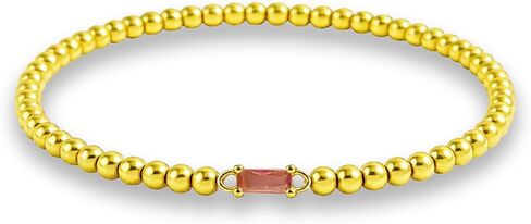 أساور جوهرة الميلاد للنساء - سوار ذهبي مطرز مع أحجار ميلاد لمدة 12 شهرًا، هدية مجوهرات مرنة أنيقة لعيد الميلاد in Kuwait