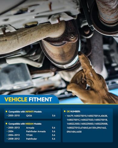 PHILTOP Right Catalytic Converter Kit Direct-Fit Direct-Fit Replacement For 2004-2013 TITAN, 2005-2013 Armada, 2008-2012 Pathfinder 5.6L, 2005-2010 QX56 OE Replace 16479 (EPA Compliant) in Saudi Arabia