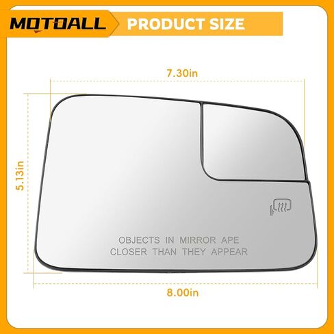 MOTOALL Mirror Glass Heat No-Blind Spot Right Passenger Side Fit for Ford Edge 2011-2014 for Lincoln MKX 2011-2015 in Saudi Arabia
