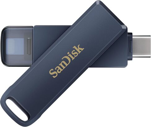 SanDisk 128GB Phone Drive - The 2-in-1 USB for iPhone,iPad, and Computer - Flash Drive with Lightning and USB Type-C Connectors, Metallic Sky - SDIXD0N-128G-GN6NE in Kuwait