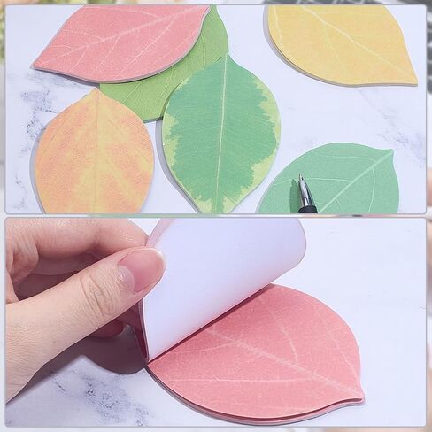 6Pads Leaf Paper Pad 6 Colors 150 Sheets Sticky Notes Cute Tree Leaf Sticky Notes Paper Memo Self-Adhesive Note Sticker Tabs Bulk for Office School Home Reading Leafy Decoration in Kuwait