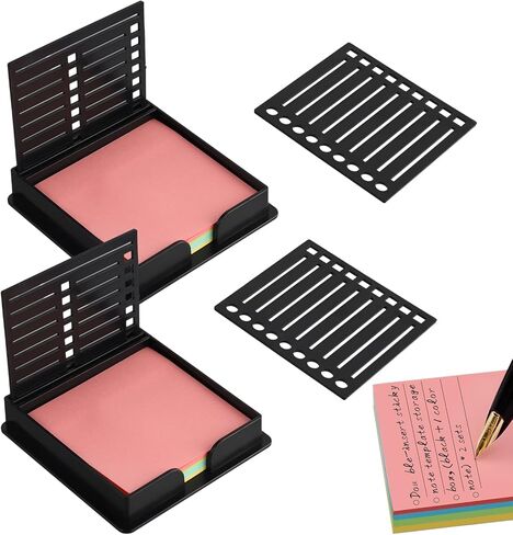 2 Pieces Sticky Note to Do List Stencil for 3x3 Inch Self-Sticky, Reusable Post It Note Stencil with 2 Copies Notes for Desk Office Home School Supplies (Black) in Kuwait