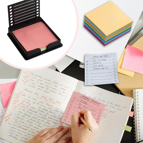 2 Pieces Sticky Note to Do List Stencil for 3x3 Inch Self-Sticky, Reusable Post It Note Stencil with 2 Copies Notes for Desk Office Home School Supplies (Black) in Kuwait