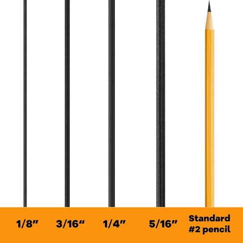 سلك صدمات بطول 100 قدم 1/8 بوصة - مرن 100% - حبل بنجي من البوليستر الداكرون من الدرجة البحرية للمشروعات التي تصنعها بنفسك، وربطات العنق، وقوارب الكاياك، وسلك مرن للاستخدامات التجارية (1/8 بوصة، 100 قدم) in Kuwait