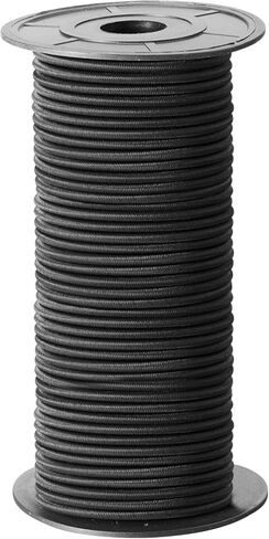 سلك صدمات بطول 100 قدم 1/8 بوصة - مرن 100% - حبل بنجي من البوليستر الداكرون من الدرجة البحرية للمشروعات التي تصنعها بنفسك، وربطات العنق، وقوارب الكاياك، وسلك مرن للاستخدامات التجارية (1/8 بوصة، 100 قدم) in Kuwait