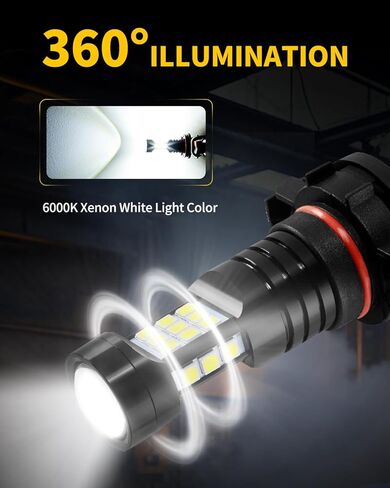 5202 PS24WFF LED Fog Lights Bulb 6000K Xenon White Compatible with Chevrolet 2007-2015 Silverado 1500, 2007-2019 Silverado 2500HD 3500HD, Pack of 2 in Saudi Arabia