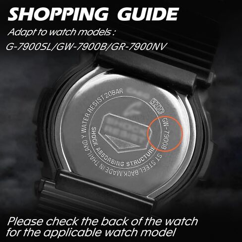 16mm Replacement Rubber Resin Watchband for Casio G-7900SL/GW-7900B/GR-7900NV，Durable Waterproof Men's Watchband Replacement, Casio G Shock Band Replacement in Saudi Arabia