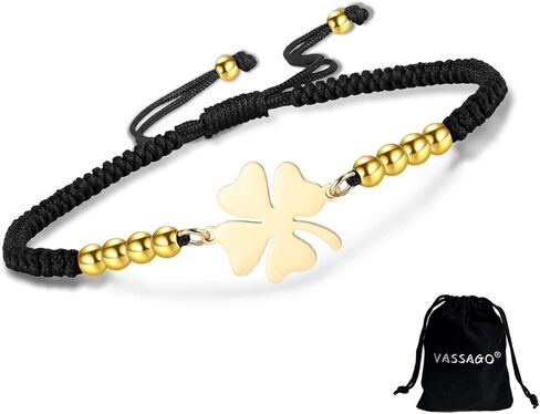 VASSAGO Clover Bracelet for Women Stainless Steel Four Leaf Clover Bracelet Lucky Link Clover Bracelets Trendy Jewelry Gifts for Women in Saudi Arabia