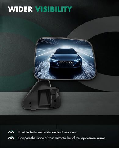 SCITOO Passenger Side View Mirror Compatible with 1987-1989 For Toyota 4Runner 1987-1995 Pickup Manual Fold Non-heated Manual Adjustment Black Right Outside Exterior Mirror RM72004-111R in Saudi Arabia