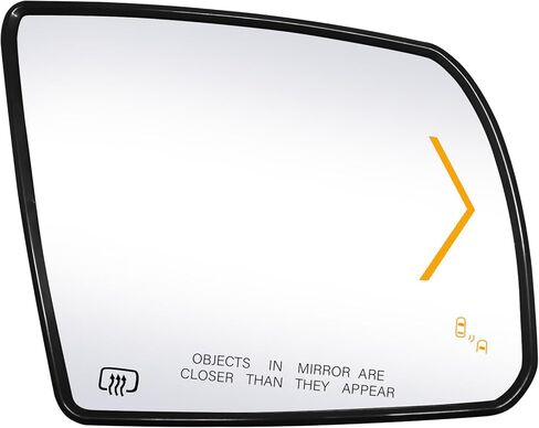 Passenger Right Side Replacement Mirror Glass - Compatible with Toyota Tundra 2014-2021, Sequoia 2012-2022 - Heated with Blind Spot Detection and Turn Single, w/o Auto Dimming in Saudi Arabia