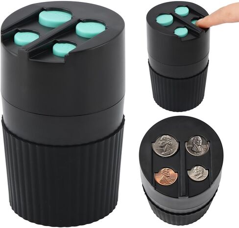 Coin Holder for Car Universal Car Change Holder Organizer Compatible with Four Coin Dispenser Storage for Most Vehicles & Trucks in Kuwait