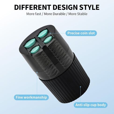 Coin Holder for Car Universal Car Change Holder Organizer Compatible with Four Coin Dispenser Storage for Most Vehicles & Trucks in Kuwait