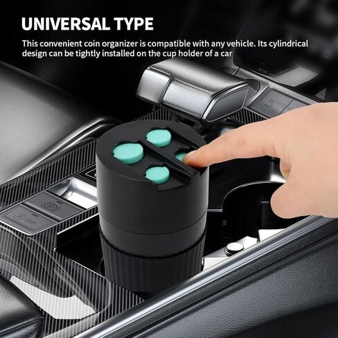 Coin Holder for Car Universal Car Change Holder Organizer Compatible with Four Coin Dispenser Storage for Most Vehicles & Trucks in Kuwait