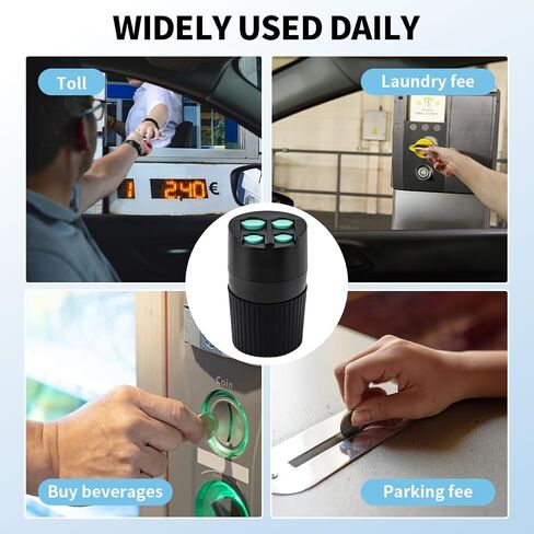 Coin Holder for Car Universal Car Change Holder Organizer Compatible with Four Coin Dispenser Storage for Most Vehicles & Trucks in Kuwait