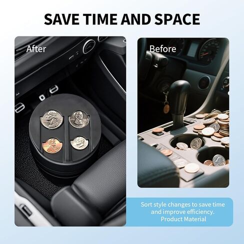Coin Holder for Car Universal Car Change Holder Organizer Compatible with Four Coin Dispenser Storage for Most Vehicles & Trucks in Kuwait