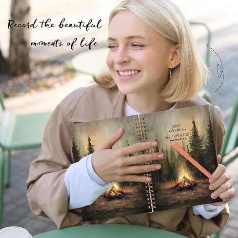 LADOCK Camping Notebook, Adventure Gifts Journal, Camping Lovers Gifts for Women Men, Today's Adventures Are Tomorrow's Memories Spiral Notebook Journal, 5.5x8.3 in Saudi Arabia