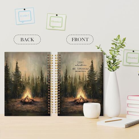 LADOCK Camping Notebook, Adventure Gifts Journal, Camping Lovers Gifts for Women Men, Today's Adventures Are Tomorrow's Memories Spiral Notebook Journal, 5.5x8.3 in Saudi Arabia