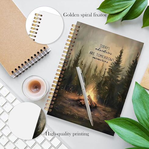 LADOCK Camping Notebook, Adventure Gifts Journal, Camping Lovers Gifts for Women Men, Today's Adventures Are Tomorrow's Memories Spiral Notebook Journal, 5.5x8.3 in Saudi Arabia