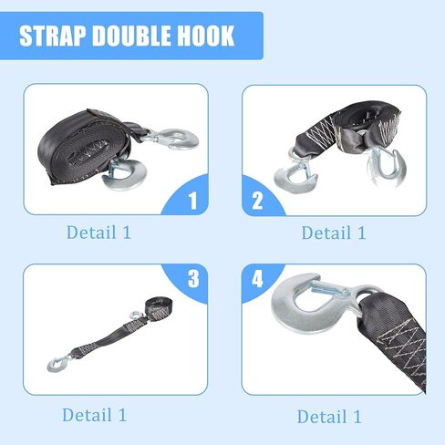 WFLNHB Trailer Winch Strap Double Hook Replacement for Ranger Boats 9642019 in Kuwait