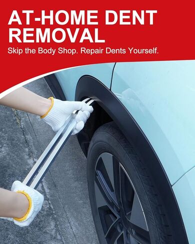 طقم أدوات سحب انبعاجات السيارة مكون من 11 قطعة، أدوات إصلاح أضرار هيكل السيارة بدون طلاء مع قضيب منحني، عتلة، مطرقة مطاطية، أقلام قابلة للفصل والإصلاح، رؤوس بديلة in Kuwait