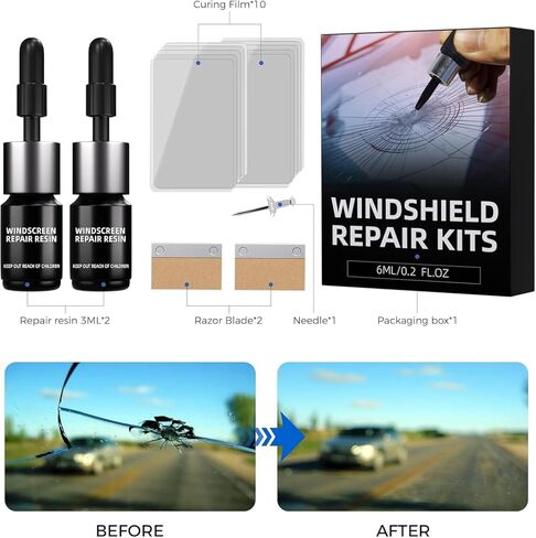 Windshield Crack Repair Kit, Glass Repair Resin for Windshield Chips Quick Car Glass Chip Repair-2 Pack in Saudi Arabia