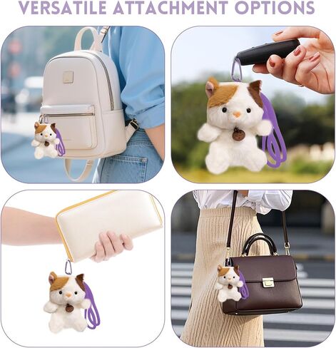 Plush Calico Cat Keychain with Gentle Fragrance - Adorable Soft Furry Bag Charm, Car Key Accessories for Women, Handbag Pendant, Purse Tote Bag Ornaments, Backpack Charm in Kuwait
