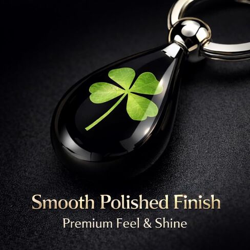 2PCS Lucky Four Leaves Clover Simulated Resin Keychains Perfit Gift to Catch the Luck Portable Metal Pendant (St. Patrick's Day Keychain, Valentine's Day Gift) in Saudi Arabia