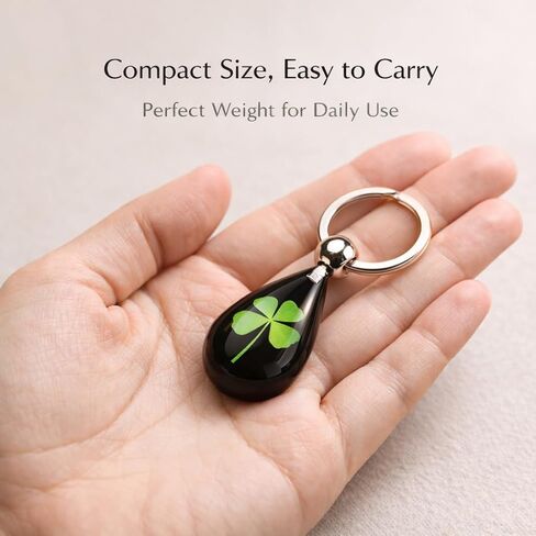2PCS Lucky Four Leaves Clover Simulated Resin Keychains Perfit Gift to Catch the Luck Portable Metal Pendant (St. Patrick's Day Keychain, Valentine's Day Gift) in Saudi Arabia