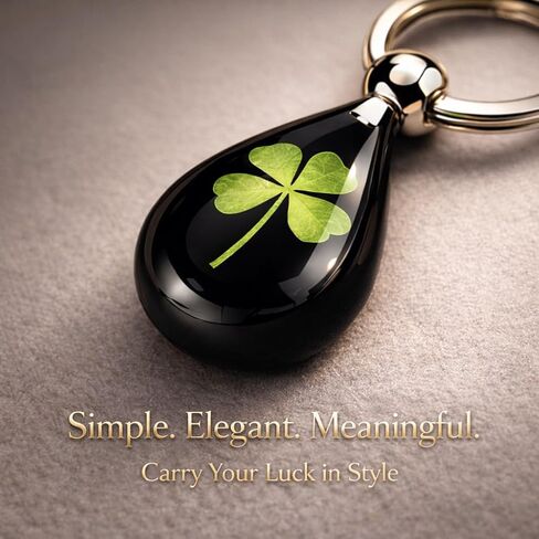 2PCS Lucky Four Leaves Clover Simulated Resin Keychains Perfit Gift to Catch the Luck Portable Metal Pendant (St. Patrick's Day Keychain, Valentine's Day Gift) in Saudi Arabia