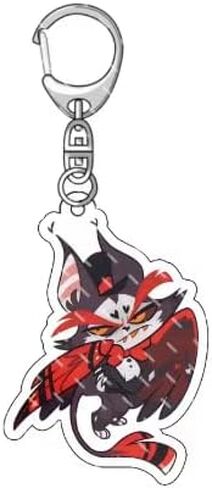 Cartoon Anime Pendant Keychains Holder Car Key Ring Mobile Phone Bag Hanging Cute Kawaii Chibi Hazbin Hotel Helluva Boss (Husk/Style 2) in Saudi Arabia