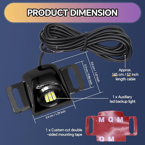 لمبة LUYED LED العكسية لوقوف السيارات 6500K أبيض 1200LM - سلامة ليلية محسنة وإضاءة الكاميرا للمركبات in Saudi Arabia