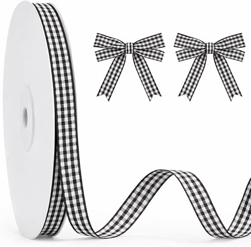 KINGLAKE Pink and White Gingham Ribbon 5/8" x 50Yd Pink Plaid Buffalo Checkered Gifts Ribbon for Valentine's Day, Mother's Day, Baby Shower, Crafts, Picnic, Gift Wrapping in Kuwait