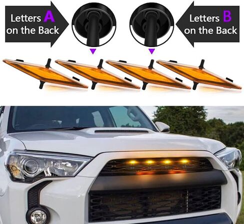 أضواء شبكة LED العنبر 4 قطعة 12 فولت مقاومة للماء مناسبة لتويوتا 4 عداء TRD Pro 2014-2022 مع سلك تسخير in Saudi Arabia