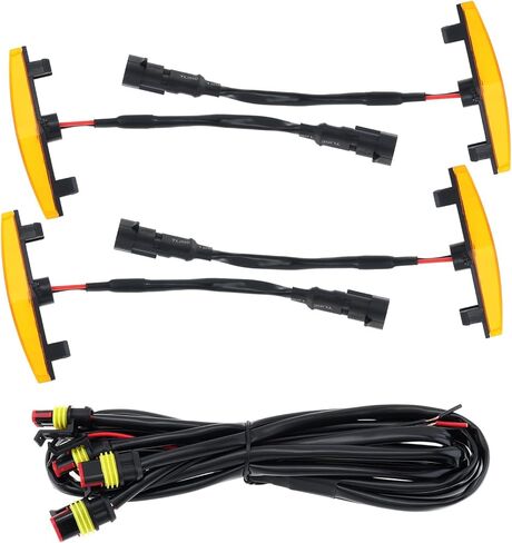 أضواء شبكة LED العنبر 4 قطعة 12 فولت مقاومة للماء مناسبة لتويوتا 4 عداء TRD Pro 2014-2022 مع سلك تسخير in Saudi Arabia