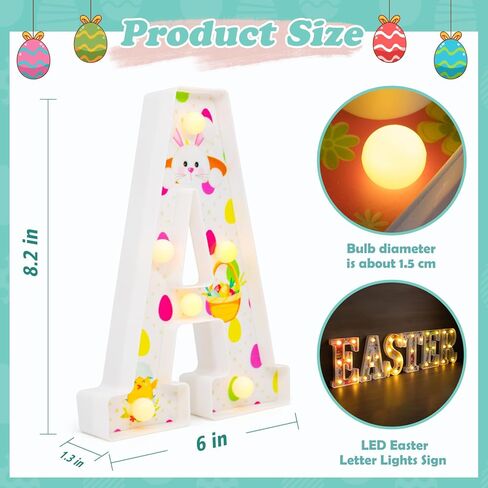 Easter Lights Indoor Decorations - Table Decors for Home Party & Holiday - Easter Sign in Saudi Arabia