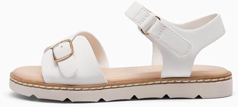 Coutgo Girls Sandals Open Toe Summer Dress Shoes Adjustable Buckle Ankle Strap Comfortable Flats in Saudi Arabia