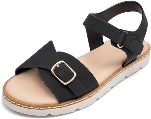 Coutgo Girls Sandals Open Toe Summer Dress Shoes Adjustable Buckle Ankle Strap Comfortable Flats in Saudi Arabia