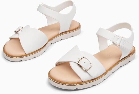 Coutgo Girls Sandals Open Toe Summer Dress Shoes Adjustable Buckle Ankle Strap Comfortable Flats in Saudi Arabia