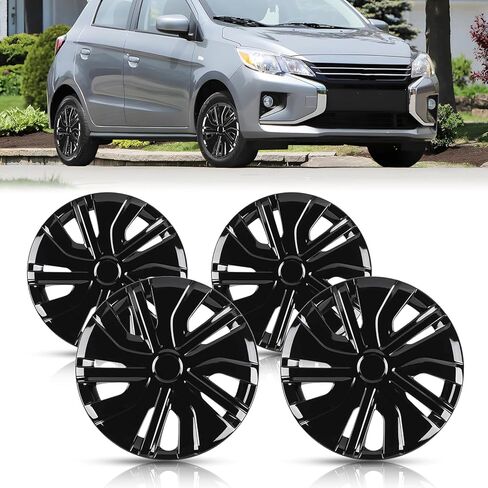 WolfX 14 Inch Hubcaps Set of 4 Wheel Rim Cover for Mitsubishi Mirage 2014-2025 (Only Fit for Steel Hub) PP Material Wheel Rim Hub Cap Replacement, W5157-Lacquer in Kuwait